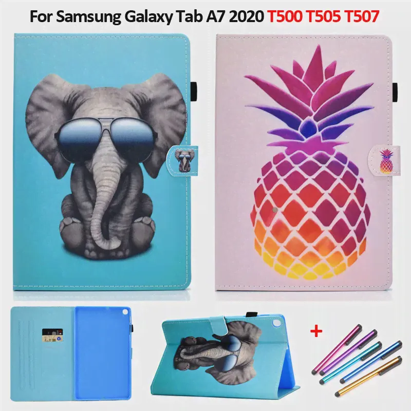 Чехол для планшета Funda Samsung Galaxy Tab A7 2020 SM T500 T505 T507 Чехол-подставка для кошелька Защитный Чехол для Samsung Tab A7 Case