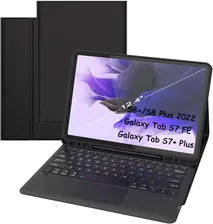 Чехол с клавиатурой для Samsung Galaxy Tab S7 FE / S7 Plus / S8+ 12,4 дюйма — интеллектуальный съемный чехол с клавиатурой для планшета с беспроводной