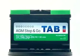 Автомобильный аккумулятор премиум класса TAB AGM Stop&Go 6СТ-70.0 обратная полярность