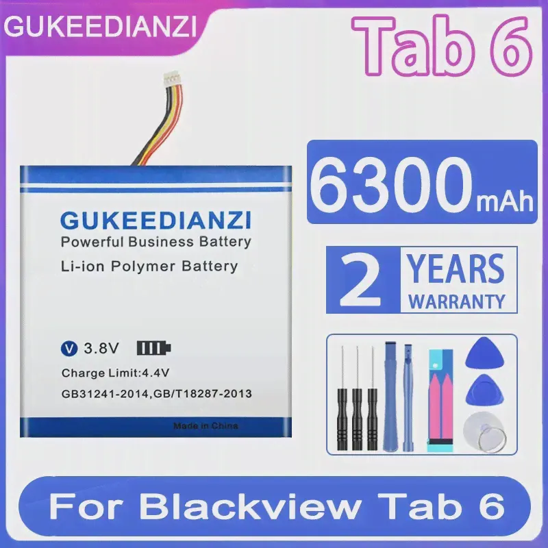 Аккумулятор GUKEEDIANZI Tab 6 3210099/Tab 8E/Tab 9 3395137/Tab 10 3395137/TAB 11 LI3295123PVUTL для Blackview Tab 6 8E 9 10 11 Tab8E-0